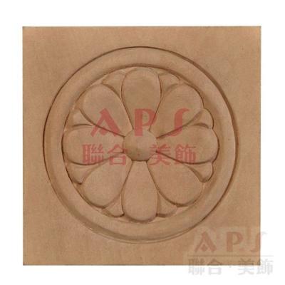 China Durable Wood Carving Rosette Furniture Parts Decorative Wood Carved Rosette for sale