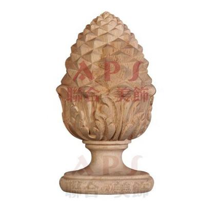 China Durable Decorative Wooden Curtain Rod Finials Carved Wood Finials Applique Bird for sale