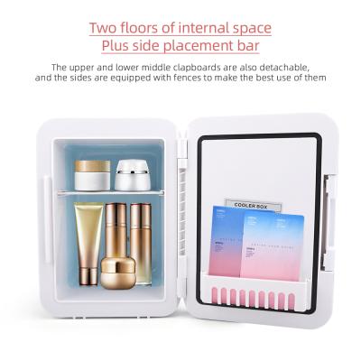 China 12L THERMOELECTRIC 12V Mini Portable Small Led Mirror Mini Makeup Fridge Car Refrigerator for Car Bedroom Office for sale