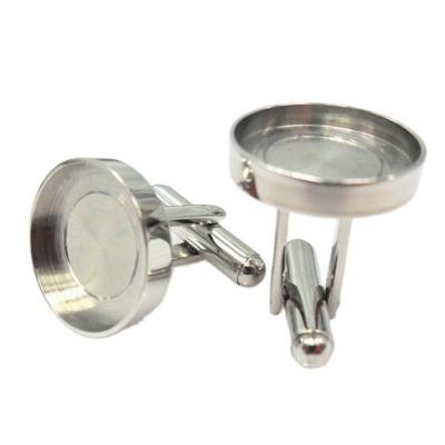 China Empty Cuff Links Mens Stainless Steel Cufflinks With High Quality for sale