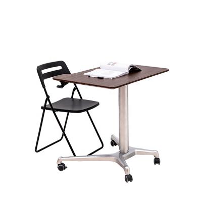 China Commercial Furniture Student Desk Pneumatic Sit Stand Table Any Desk Gas Lifted Adjustable Desk Table for sale