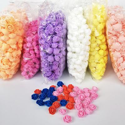 China Foam 500 Pcs Bag Artificial Flowers Rose Bear Flower Head 2.5 cm Rose Flower Head for sale