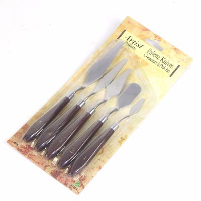 China 5pcs Mixed Stainless Steel Palette Scraper Set Spatula Knives For Artist Oil Painting Tools Painting Knife Blade Xu-32 for sale