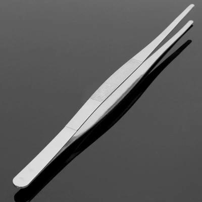 China 30cm Long Easily Cleaned Tweezers Silver Straight Stainless Steel Food Tongs Tweezers BBQ Kitchen DIY Tool BBQ Accessories for sale