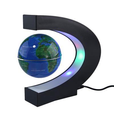 China Home Decoration LED Floating Tellurion C Shape Magnetic Levitation Floating Globe World Map With LED Light US/UK/EU Plug Xu-10 for sale