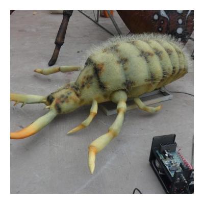 China High quality metal frame+ foam+ silicon rubber+ motor amusement park display props artificial waterproof animatronic 3D insects for outdoor theme park for sale