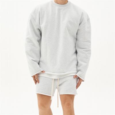 China 2021 Simple Style Anti-wrinkle Drop Shoulder Basic Sweatshirts Oversized Men's Crewneck Sweatshirt for sale