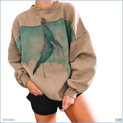 China 2021 Whale Series Fleece Warm Sweater Loose Round Neck Pullover Women Anti-wrinkle Top for sale