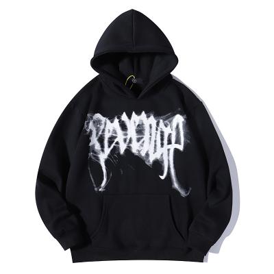 China hip hop rap revenge smoke skull print customized parride swept hoodie pullover hoodie for sale