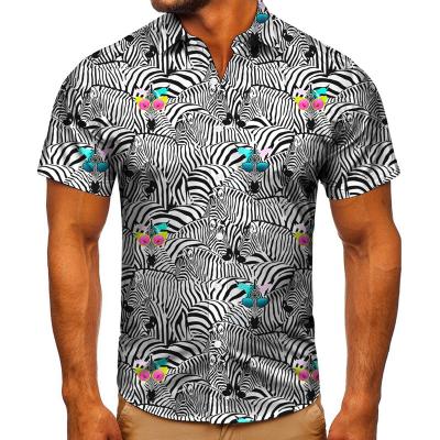 China Anti-pilling Shirts For Men's Tops Custom Shirt 2021 New Hawaiian Trendy Graphic 100 Percent Polyester for sale