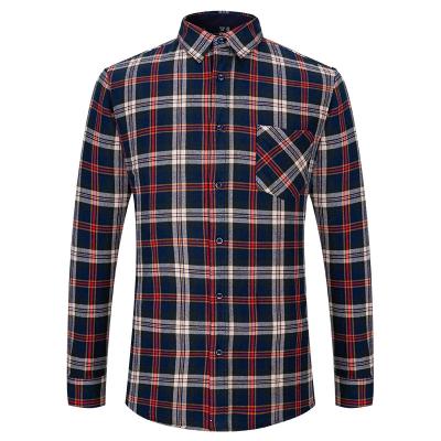 China Anti-pilling Men's Button Up Long Sleeve Cotton For Men Fashion Simple Casual Slim Fit Shirts Custom Logo for sale