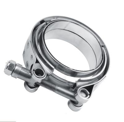 China Turbo Exhaust System Universal Pipe 2.5 Stainless Steel V-Band Clamp Exhaust Pipe Flat Flange Assembly Kit for sale