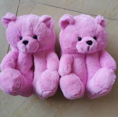 China Casual Daily Life Fluffy Bear Slippers Rubber Plush Warm Cute Shoes For Women/Lady/Girls for sale