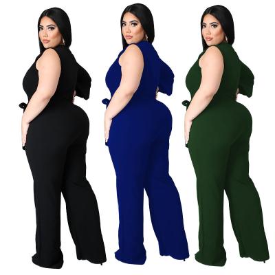 China Hot Selling Custom Made Plussize Ladies Plus Size Jumpsuit Sexy Cotton Jumpsuit for sale