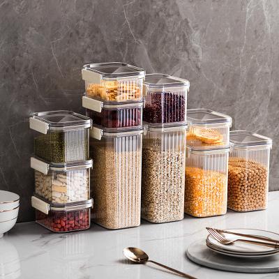 China 460ml 700ml 1300ml 1800ml Kitchen Cereal Storage Containers Food Storage Box Pantry Stored Airtight Dry Storage Containers for sale