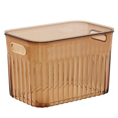 China Desktop Stackable Large Capacity Light Snack Box Sundries Storage Basket Luxury Acrylic Finish Transparent Storage Box for sale