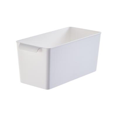 China Wholesale Stackable White ABS Plastic Boxes Organization Kitchen Environmental Home Storage Bin With Handle for sale