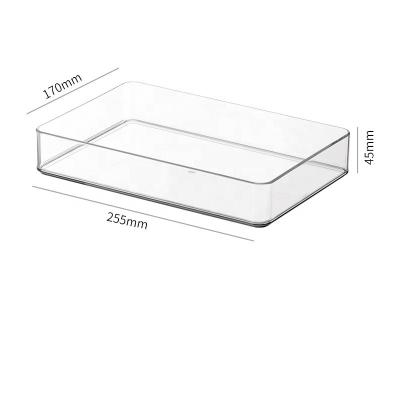 China Hot Selling Universal Stackable Kitchen Drawer Storage Box Sets Clear Plastic Tray Multi Combination Drawer Organizer for sale