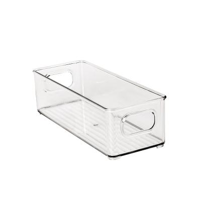 China Portable Stackable Refrigerator Storage Box Can Be Covered With Clear Kitchen Fruit Vegetable Beverage Bin Pet Crisper for sale