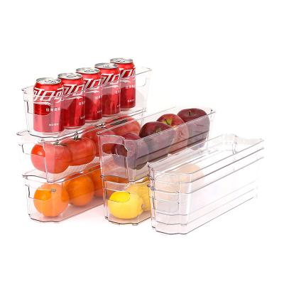 China Stackable Narrow Clear Storage Fridge Food Storage Box Fridge Organizer Fridge Freezer Organizer Bins for sale