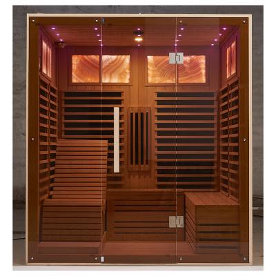 China Luxury Far Infrared Cabin Outdoor Wooden Bath Computer Control Panel Computer Control Panel Person Spa Steam Sauna Dry Room for sale