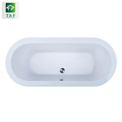 China Eco-friendly Custom Size Enclosed White Acrylic Smooth Surface 1-2 Person Bathtub Oval Bathtub for sale