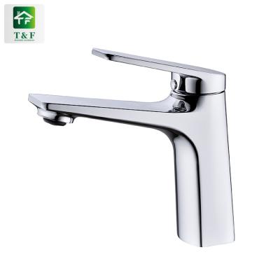 China Modern Popular Design Chrome Polished Copper Vessel Vanity Sink Faucet Mixer Tap Bathroom Basin Faucets for sale