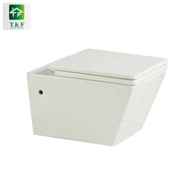 China New Double-Flow Design White Ceramic Wall Mounted Toilet Durable White Ceramic Siphon Flushing Two Piece Toilet for sale