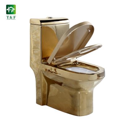 China Double-flow Toilet Warehouse Sanitary Ware Golden Luxury Bathroom Hot Selling Antique Design for sale