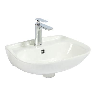 China Small Modern White Ceramic Cabinets Cheap High Temperature Ceramic Art Wash Basin Sink Wall Hung Hand Wash Basin Bathroom Vanity for sale