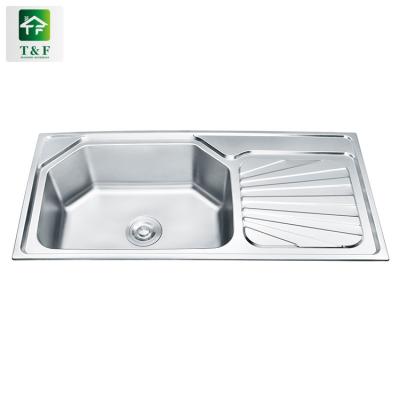 China Without Faucet Good Price Wholesale Stainless Steel Apron Front Kitchen Sinks Single Bowl House Kitchen Sink With Drainer for sale