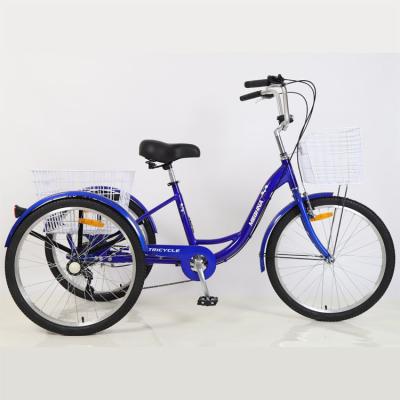 China Cargo 24 Pedal Aluminum Alloy Variable Speed ​​Tricycle 6 /7 Speed ​​Single Rickshaw For Adults for sale