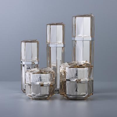 China 15g 30g 50g 30ml 50ml 100ml Empty Cosmetic Luxury Acrylic Bottle And Jar Set Cosmetics Skin Care Packaging Containers for sale