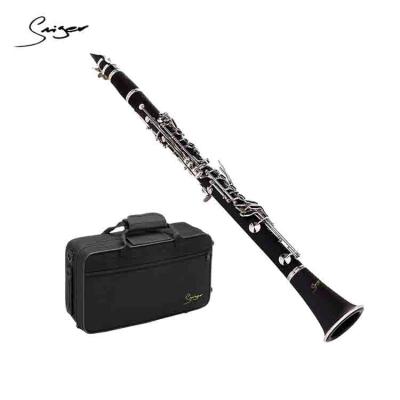 China Instruments factory price professional nickel plated black wooden clarinet for wooden clarinet woodwinds for sale