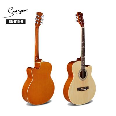 China Basswood 40 Inch Acoustic Guitar High Gloss Finished Wholesale Students Acoustic Electric Guitar for sale