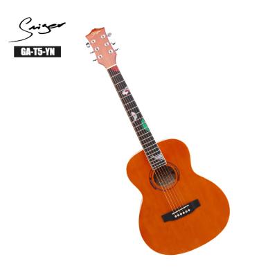 China Artwork Fingerboard Inlay Smiger Travel Guitar With Cardboard Inlay 36 Inch Acoustic Guitar For Kids Spruce Top for sale