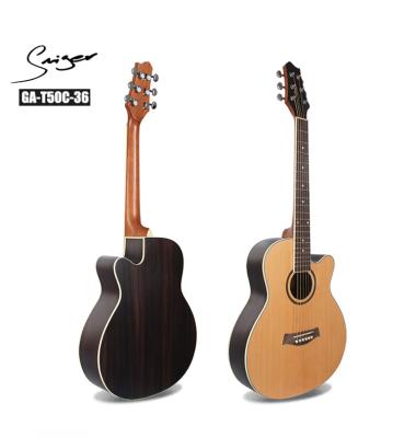 China Acoustic guitar factory price GA-T50C-36 ​​string spruce mahogany folk steel travel acoustic guitar for sale