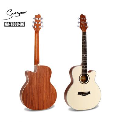 China wholesale 3/4 size cutaway body string acoustic small size steel guitar GA-T30C-36 ​​travel/kids mini guitar for sale