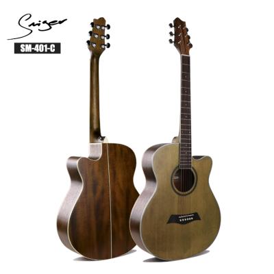 China Basswood SM-401-C 40 Inch Good Quality Fir Top Vintage Bronze Color Wholesale Smiger Acoustic Guitar for sale