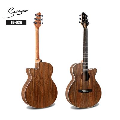 China Factory Wholesale Acoustic Guitar Sound Hole String Steel Guitar Walnut for sale