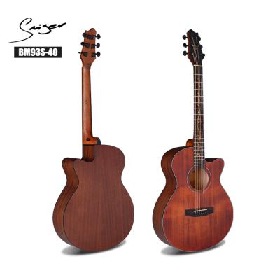 China Solid Top Solid Electric Guitar Spruce Top Acoustic Made In China Guitarra With Flower Inlay for sale