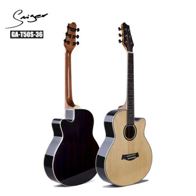 China Solid Flawless Hot Selling Size Folk Guitar, Musical Instrument Guitar, Custom Acoustic Guitar (L-T50-36) for sale