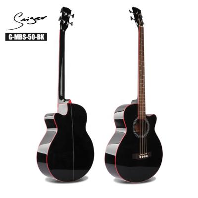 China Smiger Flawless 4 Strings Wholesale Electric Semi Acoustic Bass Guitar Black Color for sale