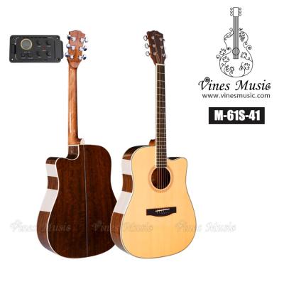 China Solid Impeccable Wholesale Musical Instruments M-61S-41 Solid Wood Superior Acoustic Guitar for sale