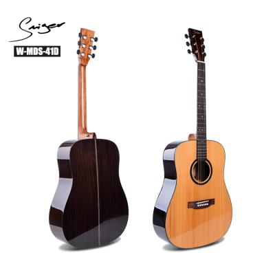 China Price Cedar Wholesale Battleship Solid Solid Wood Acoustic Guitar Made in China for sale