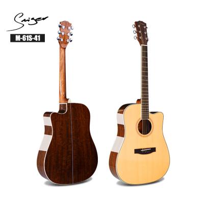 China Fir Smiger Brand High Quality 41inch Solid Solid Wood Cut Acoustic Guitar for sale