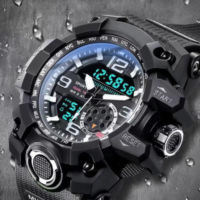 China Automatic Date Men's Watch 50m Waterproof Dual Display Electronic Watch Fashion Multifunctional Outdoor Sports Electronic Watch for sale