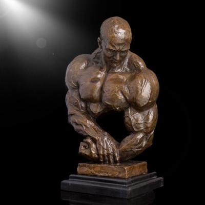 China China Table Decoration Bodybuilding Bronze Sculpture Muscle Man For Sale for sale