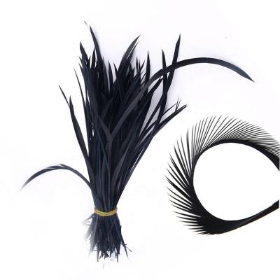 China Carnival Stripped Goose Biot Loose Goose Biot Feathers for Millinery Feathers for sale