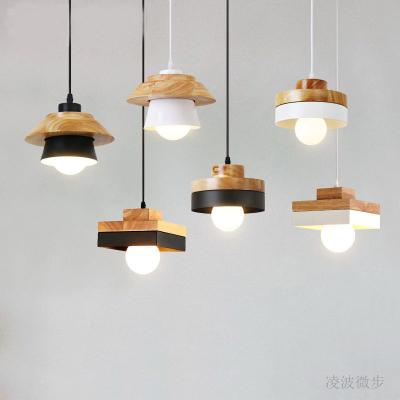 China Modern Simple Modern Bedroom Bar Living Room Chandelier Dining Room Wooden Color Lamps for sale